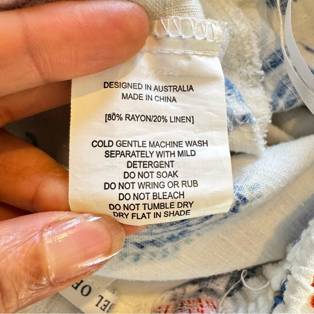 Label Of Love Anthropologie Womens M Tropical Wide Leg Linen Blend Resort Pants - Picture 12 of 16